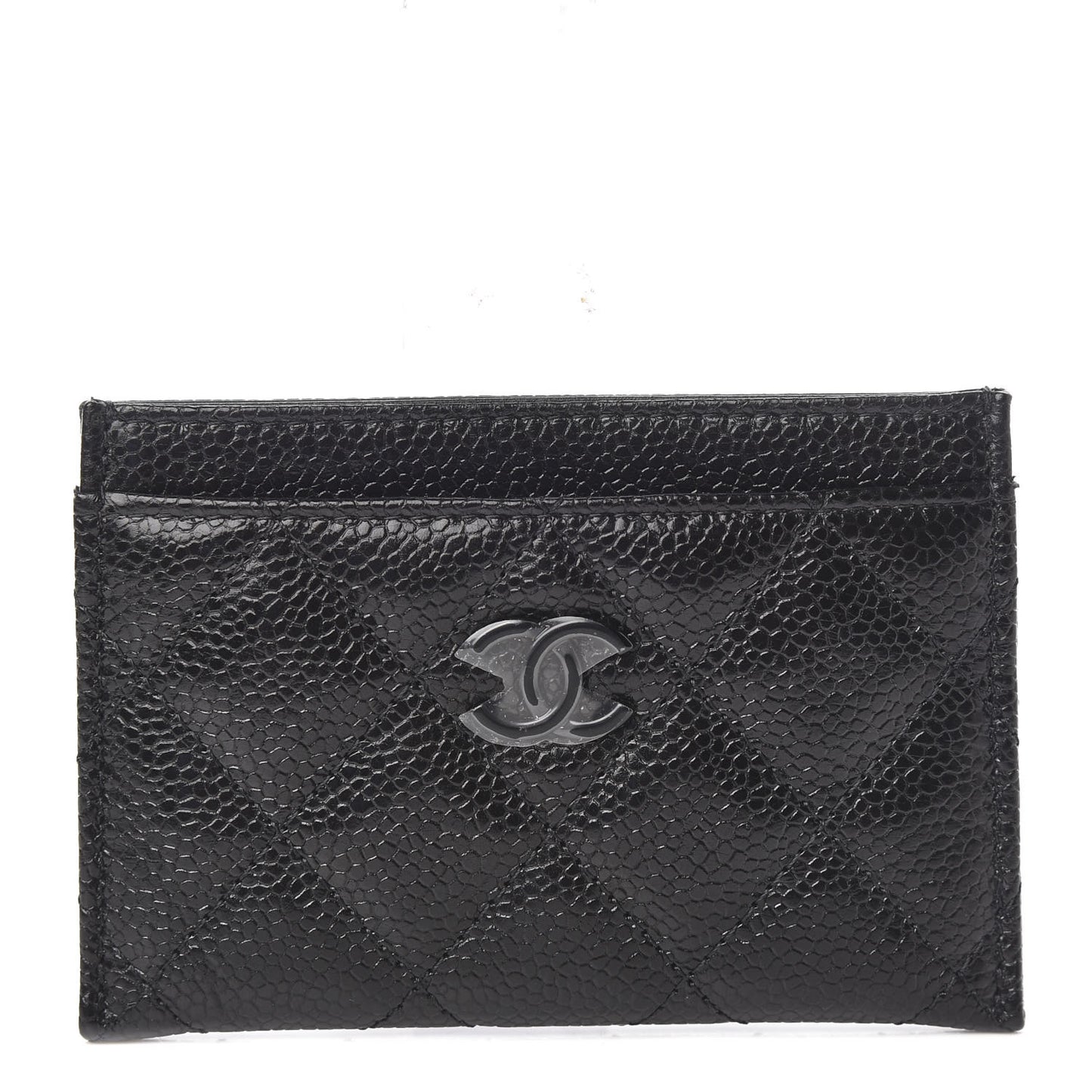 Caviar Quilted Incognito Card Holder Black