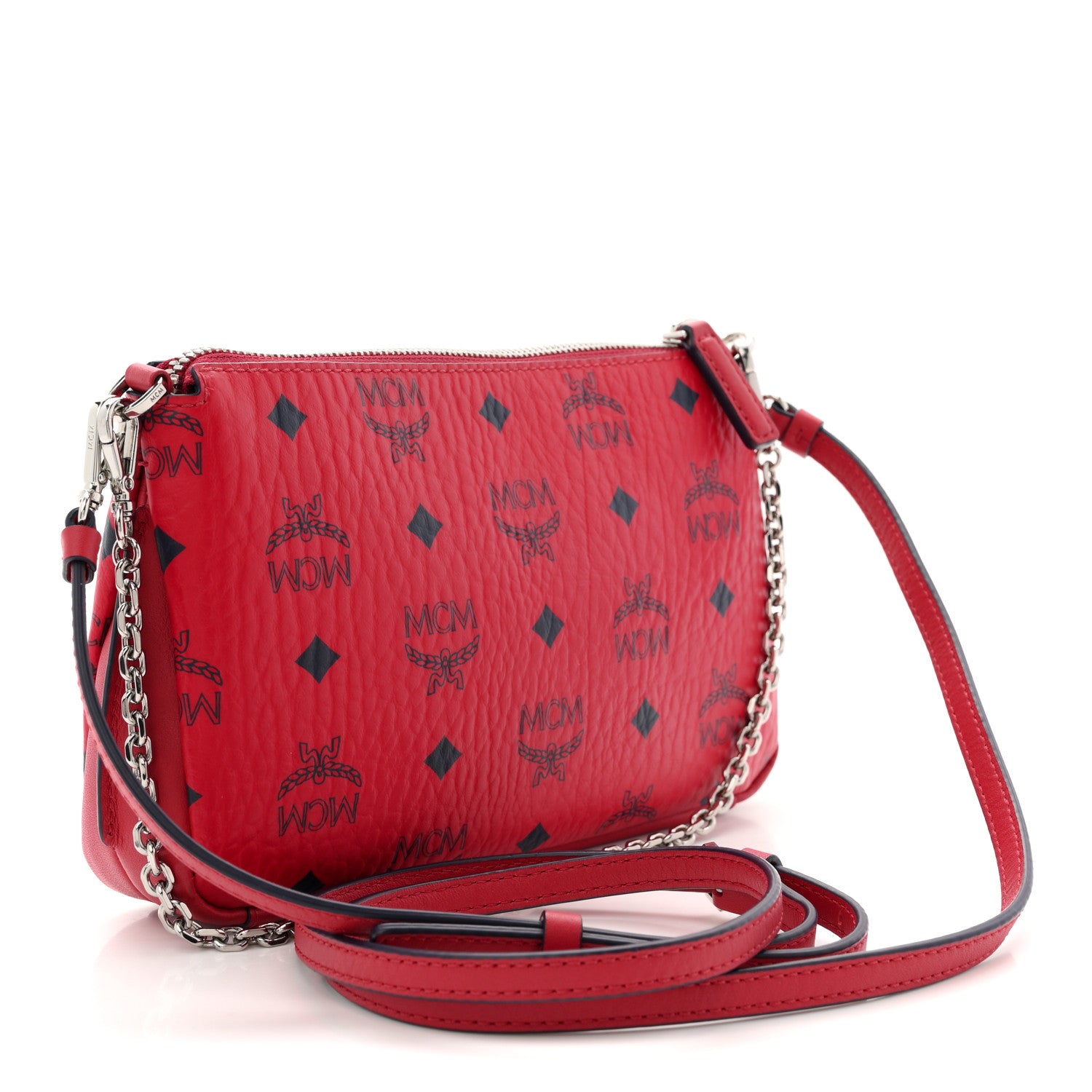 MCM Visetos Aren Crossbody Bag Red 1867189 – FASHIONPHILE