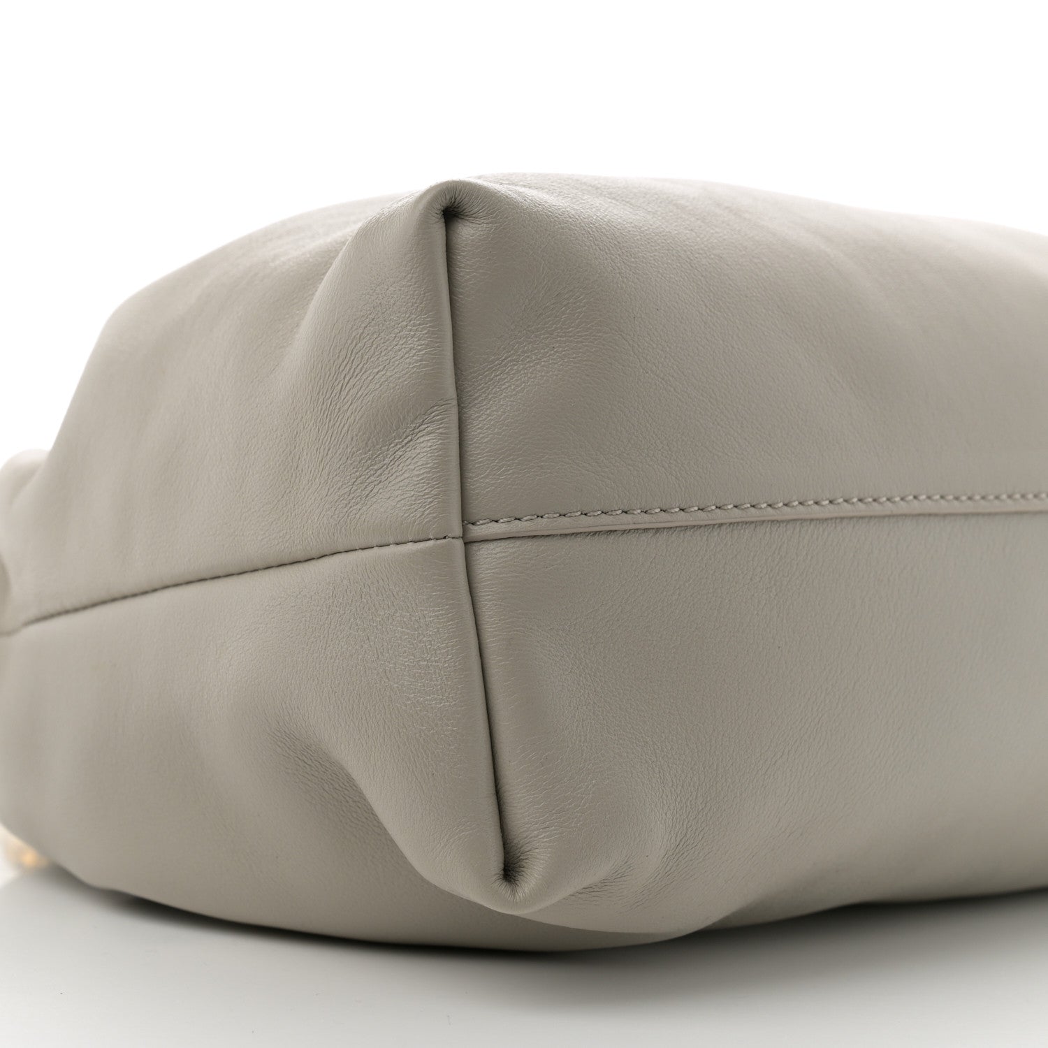 Loewe Mellow Nappa Donut Chain Medium Flamenco Knot Clutch Shell Grey 9 of 10
