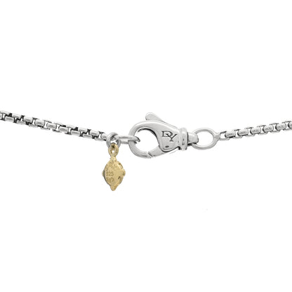 David Yurman Sterling Silver 14K Yellow Gold Diamond 11mm Albion Pendant Necklace 3 of 4