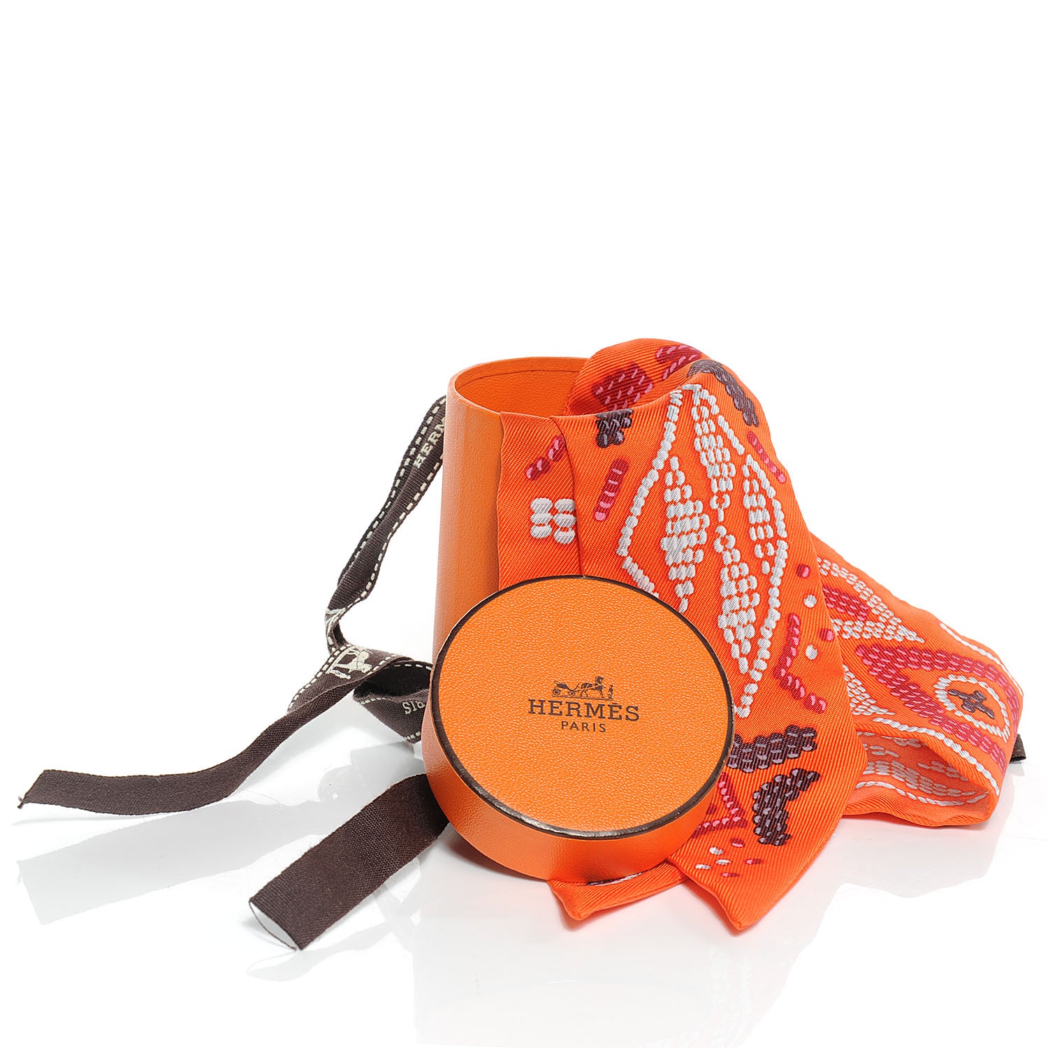 Hermes Silk Kelly En Perles Twilly Orange 6 of 6