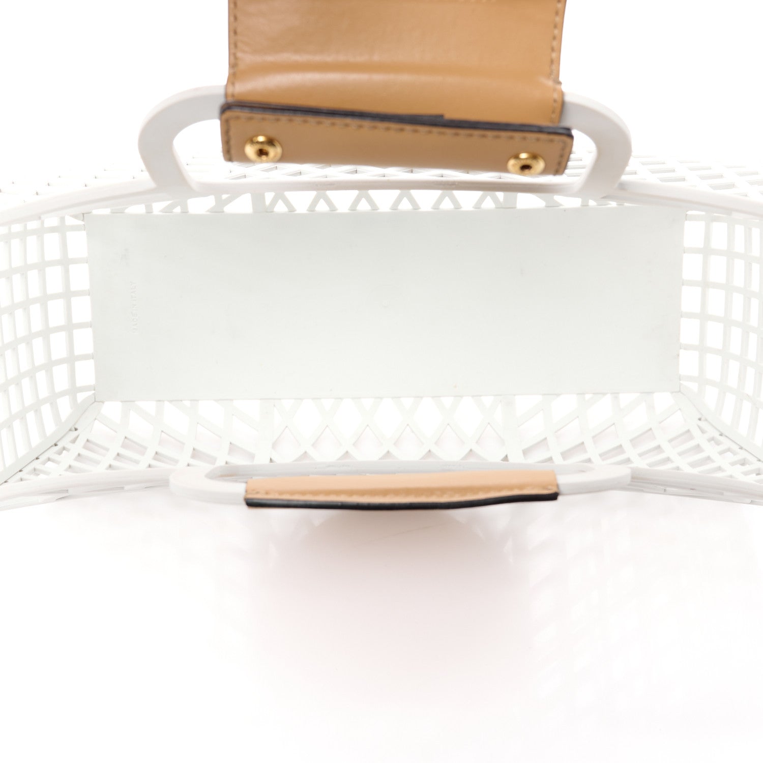 Fendi Recycled Plastic Vitello Liberty Matte Medium Fendi Basket White Ice Miele Scuro 5 of 13