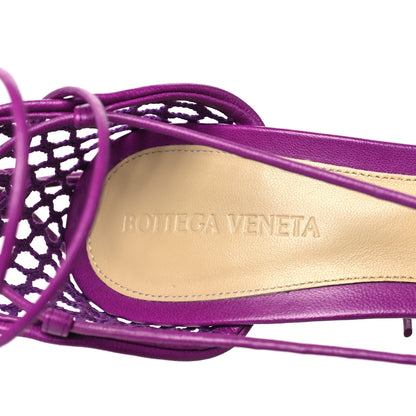 Bottega Veneta Mesh Nappa Stretch Ankle Tie 90mm Sandals 39.5 Venom 7 of 9