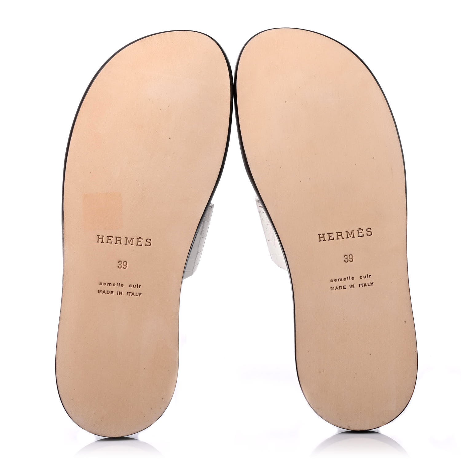 Hermes Matte Niloticus Crocodile Himalaya Izmir Sandals 39 White 4 of 4