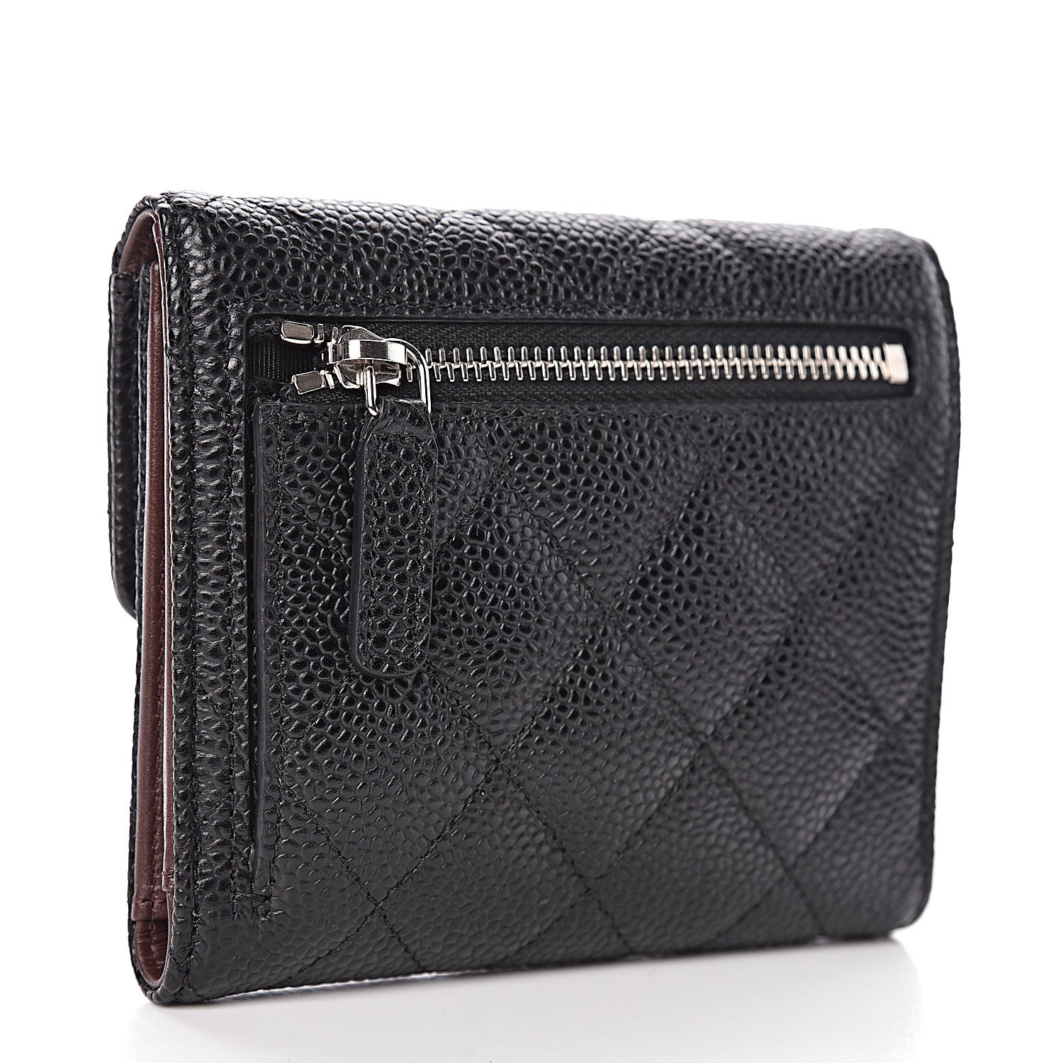 Chanel Caviar Quilted Compact Flap Wallet Black 3 of 8