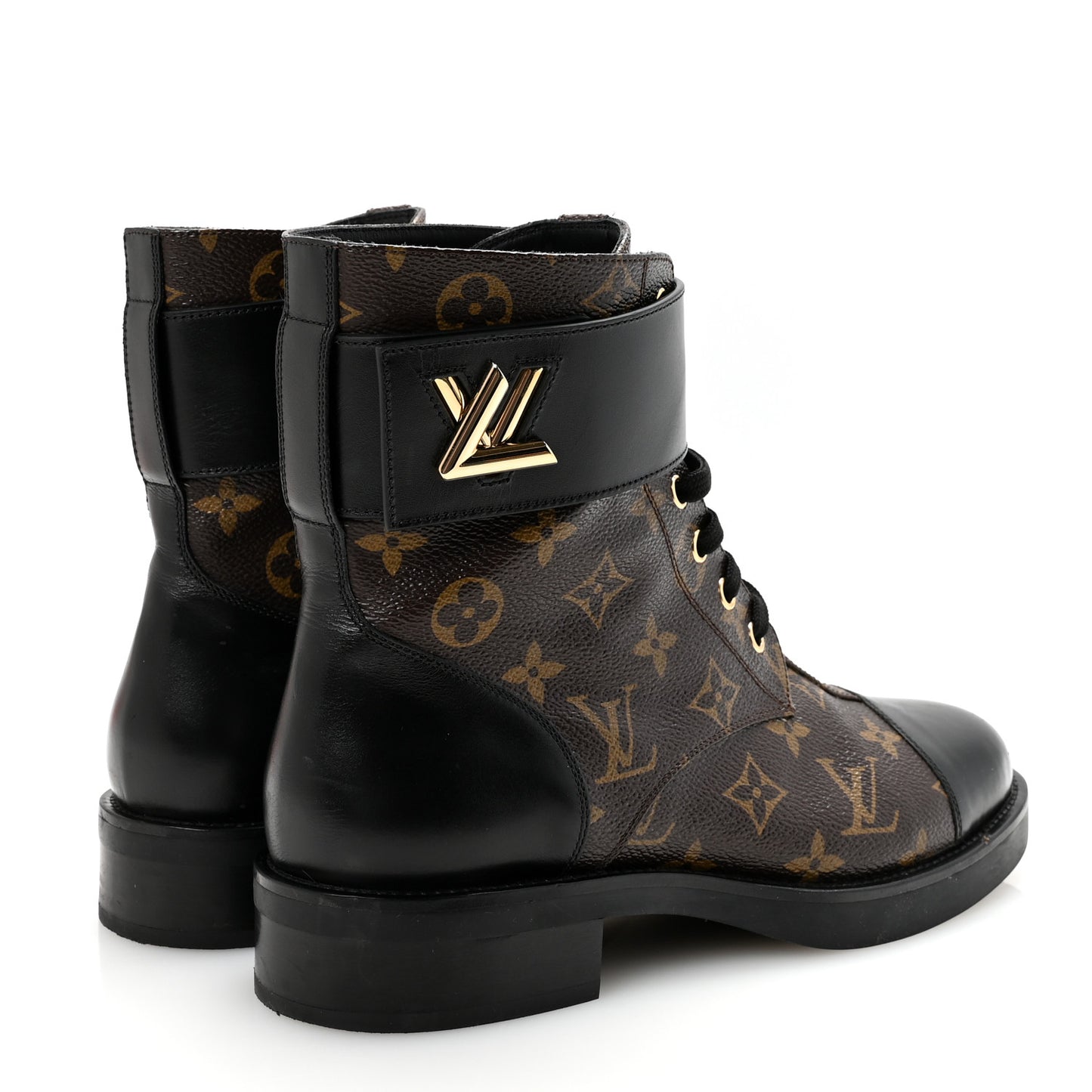 Calfskin Monogram Wonderland Flat Ranger Boots 39.5 Black