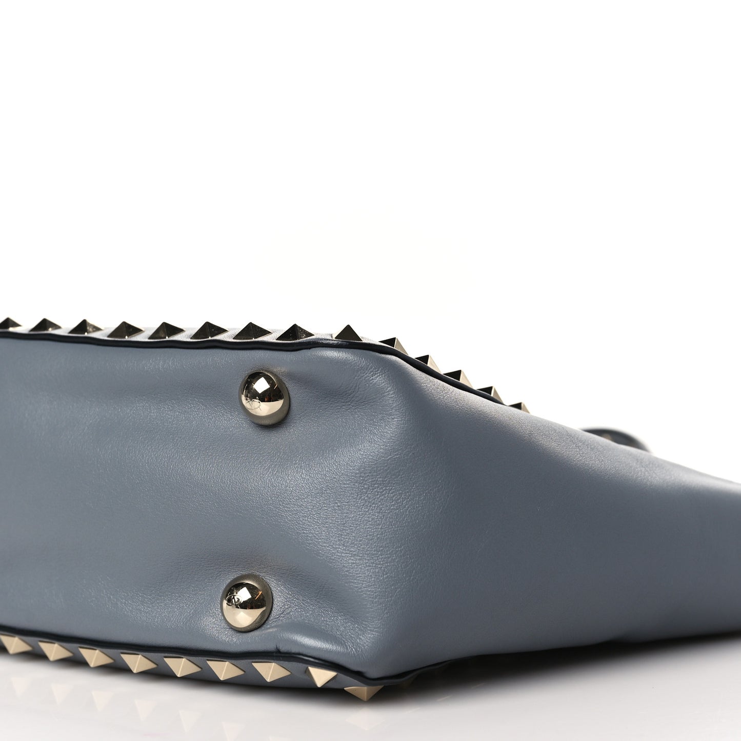 Vitello Mini Rockstud Tote Light Stone