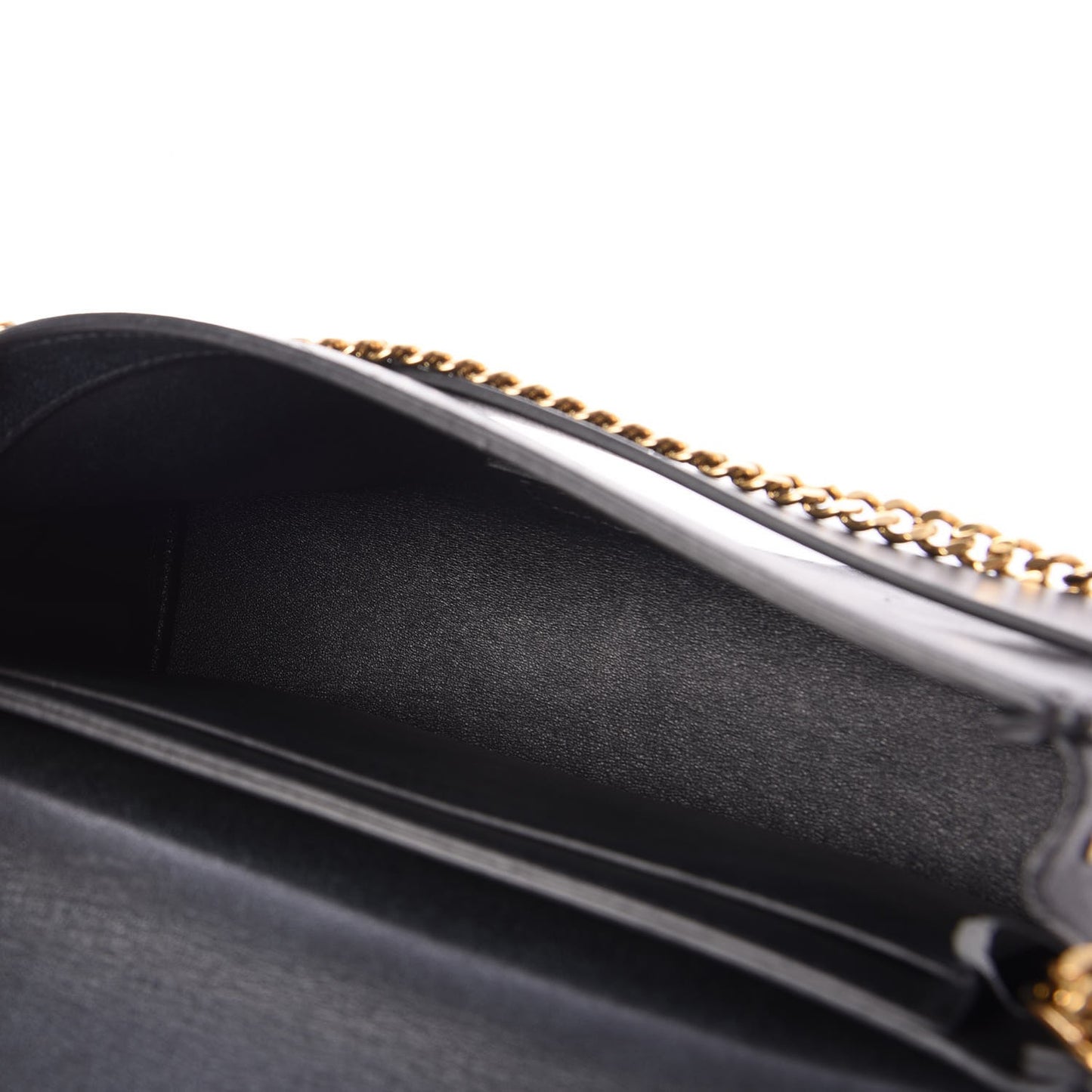 Lambskin Medium Elle Chain Clutch Black