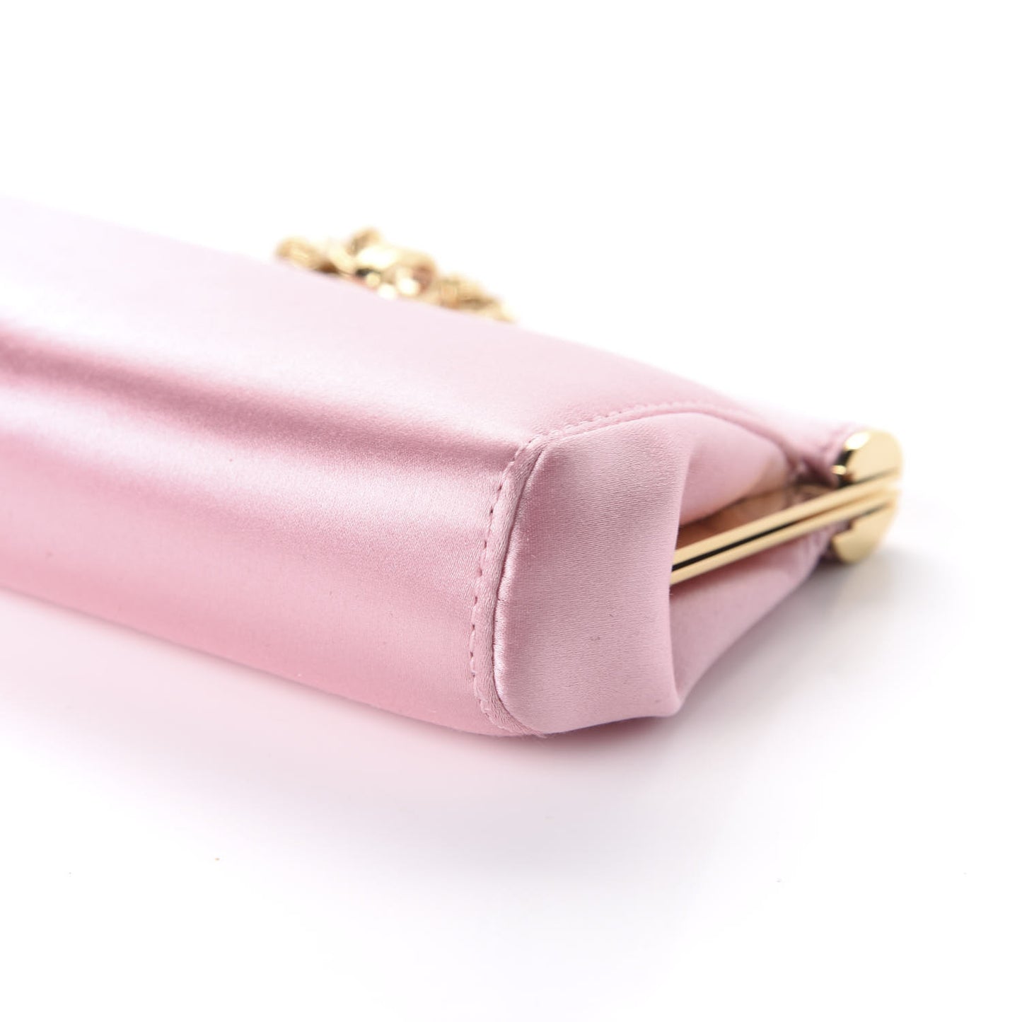 Satin Chain Clutch Pink