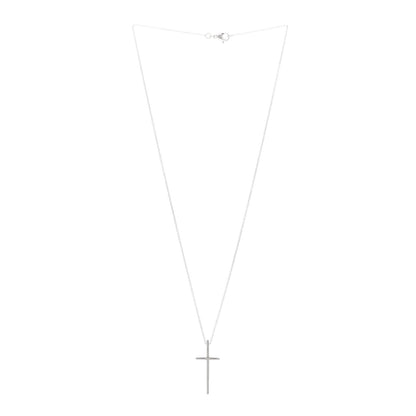 Tiffany 18K White Gold Metro Cross Pendant Necklace 3 of 4