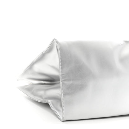 Telfar Metallic Vegan Leather Large Shopping Bag Silver 9 of 10