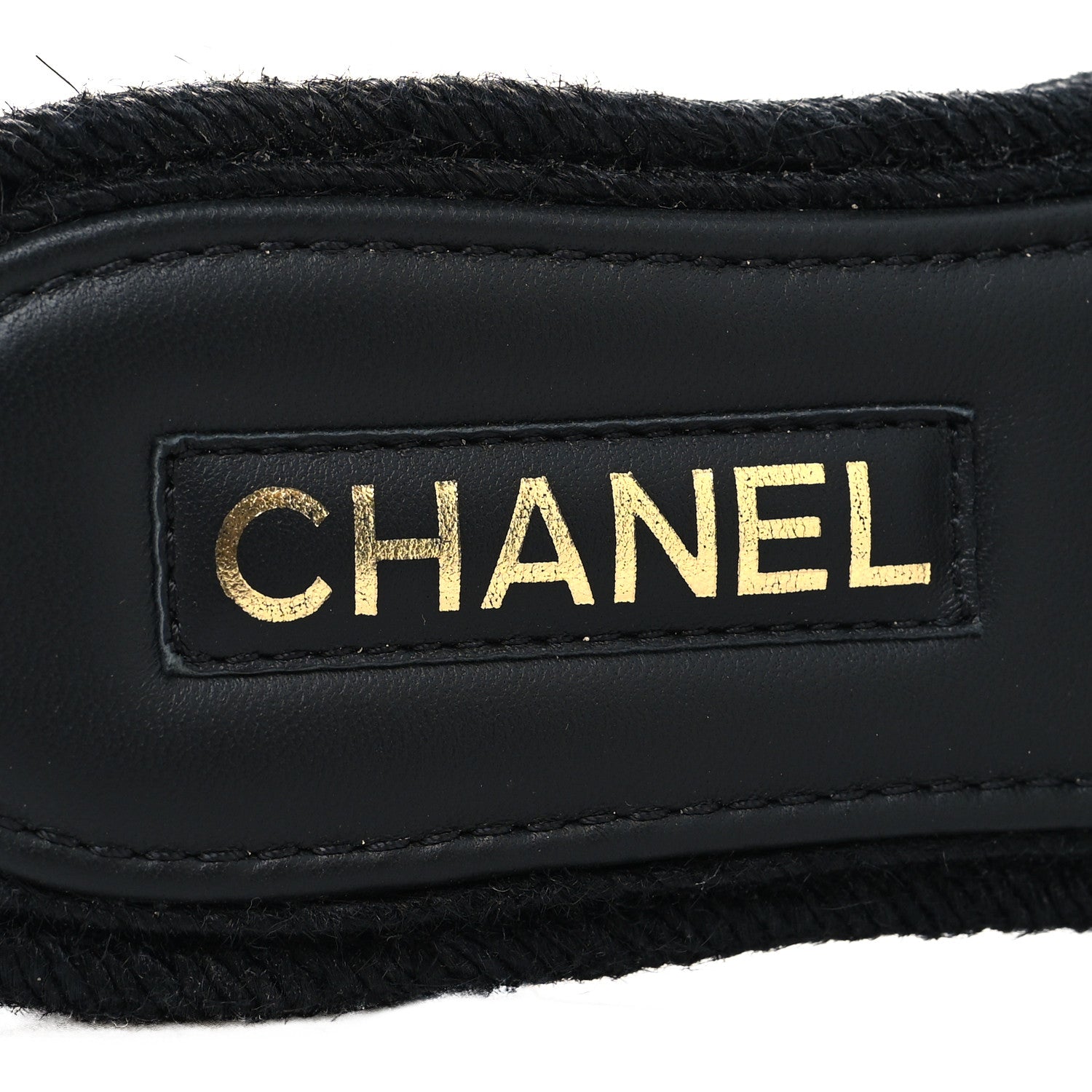 Chanel Lambskin Espadrille Mule Sandals 38 Black 8 of 8