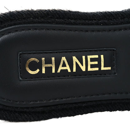 Chanel Lambskin Espadrille Mule Sandals 38 Black 8 of 8