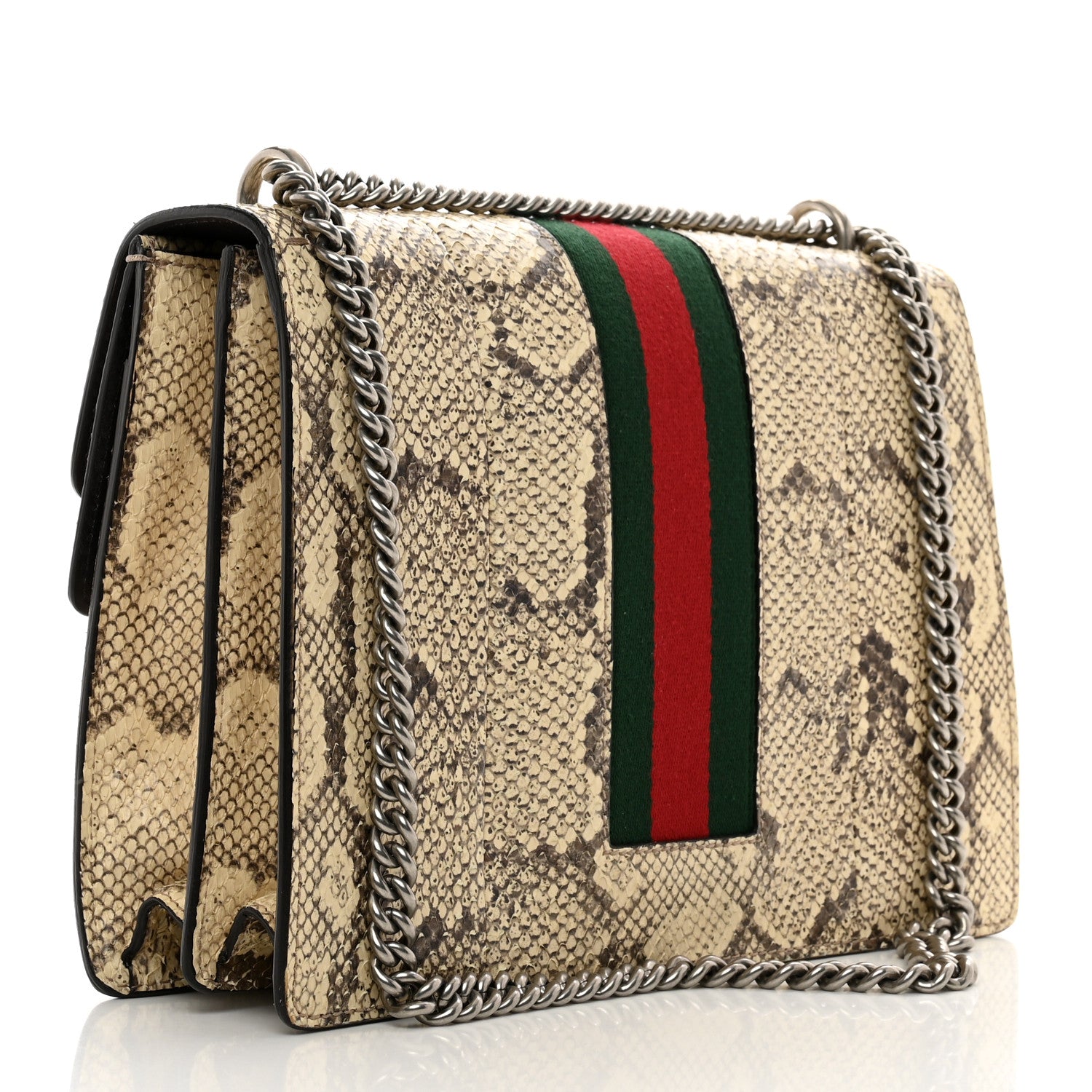 Gucci Snakeskin Web Medium Dionysus Shoulder Bag Natural 3 of 12