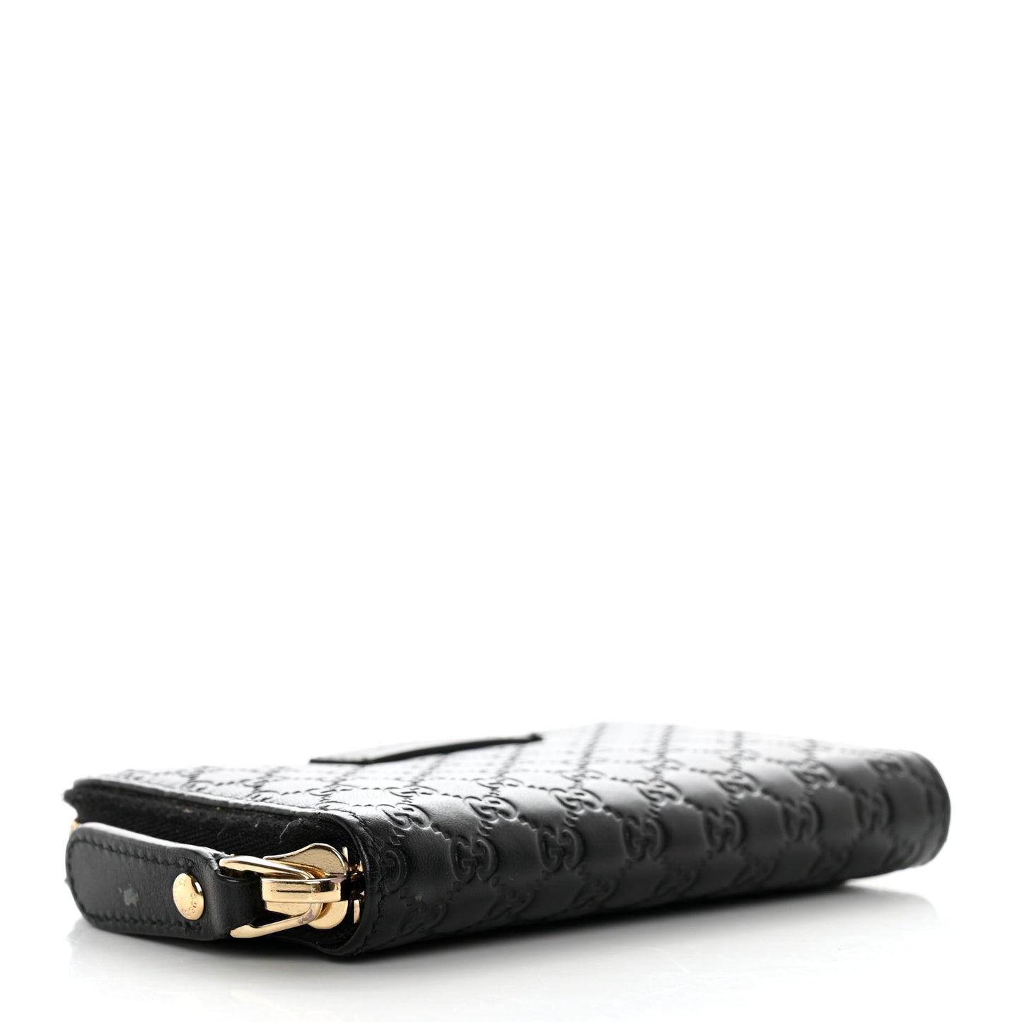 Microguccissima Zip Around Card Case Black
