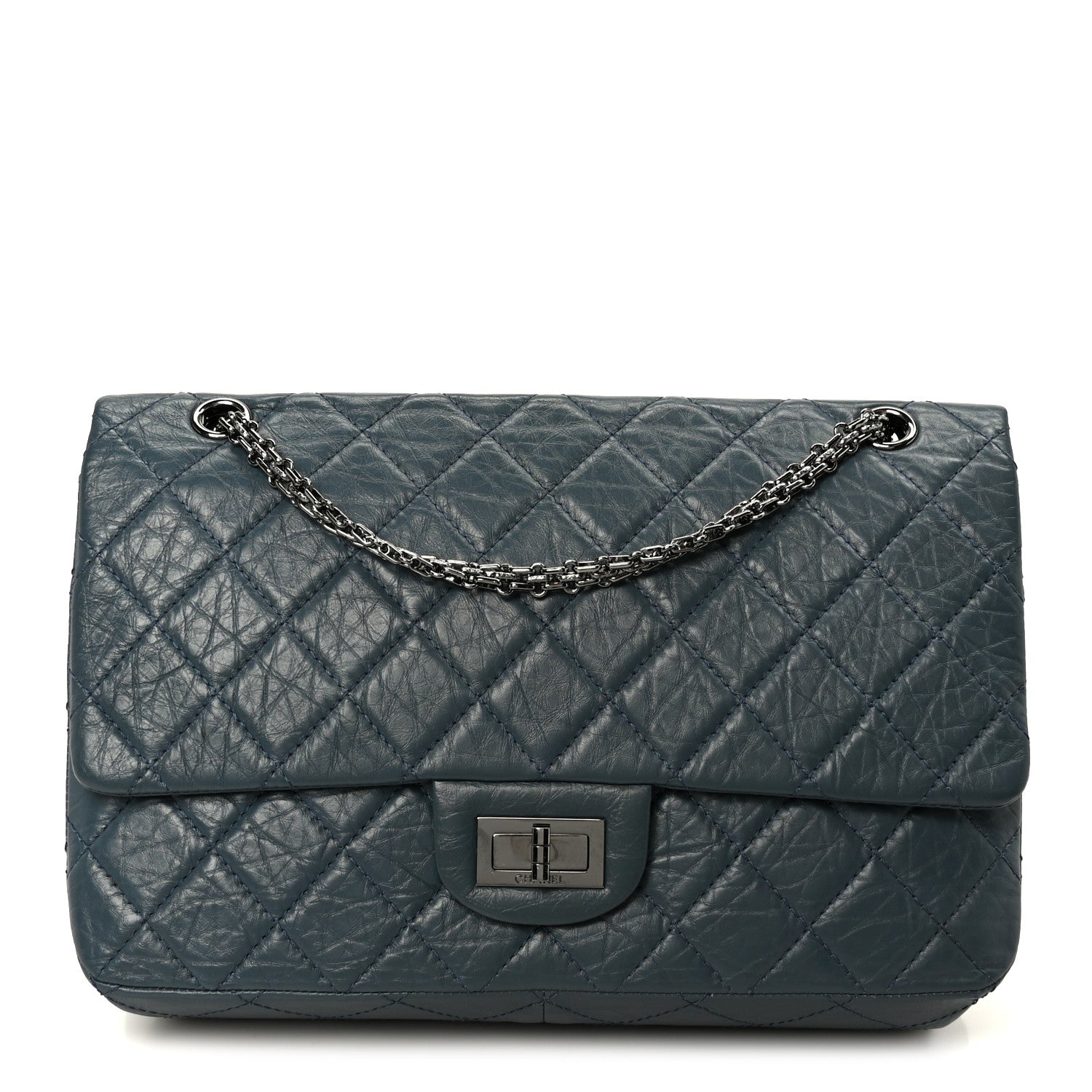 Chanel Aged Calfskin Quilted 2.55 Reissue 226 Flap Dark Blue 1 of 10