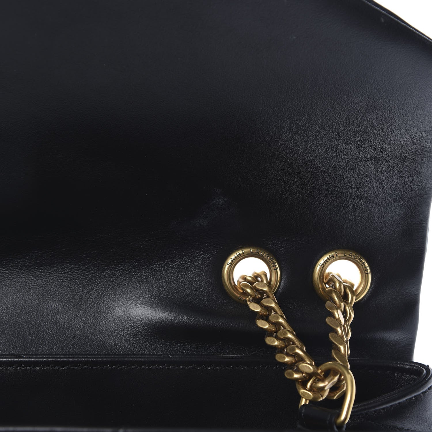 Saint Laurent Calfskin Y Quilted Monogram Large Loulou Chain Satchel Black 11 of 11