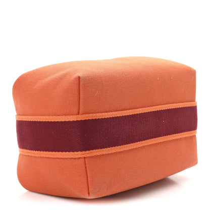 Hermes Canvas Small Bride-A-Brac Pouch Orange Burgundy 4 of 7