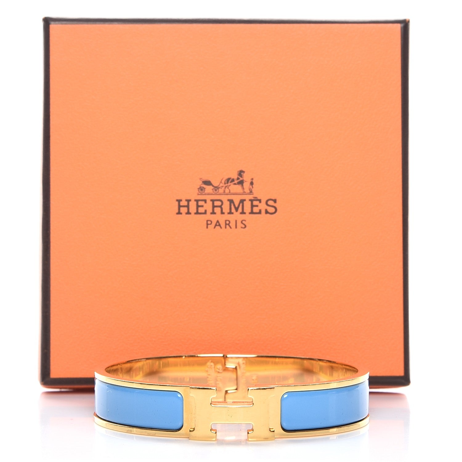 Hermes Enamel Narrow Clic Clac H Bracelet GM Bleu Indien 6 of 6