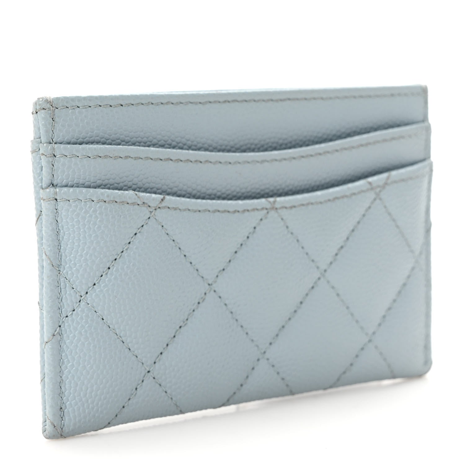Chanel Caviar Quilted Card Holder Light Blue 3 of 8