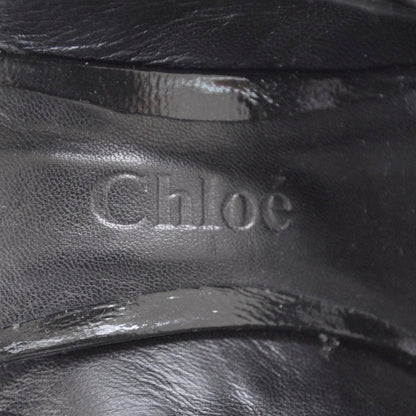 Chloe Patent Leather Horseshoe Slingback Heels 40 Black 6 of 6