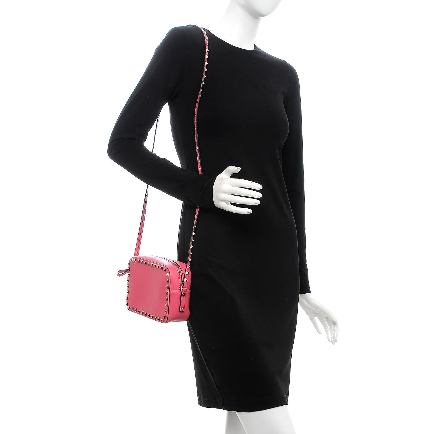 Valentino Garavani Vitello Rockstud Camera Crossbody Bag Shadow Pink 2 of 6