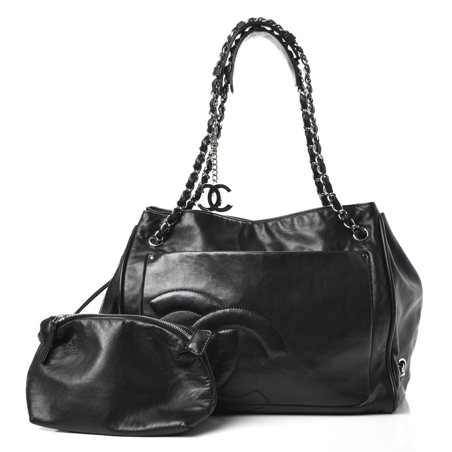 Chanel Calfskin Diagonal Ligne Tote Black 1 of 11