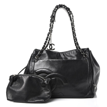 Chanel Calfskin Diagonal Ligne Tote Black 1 of 11