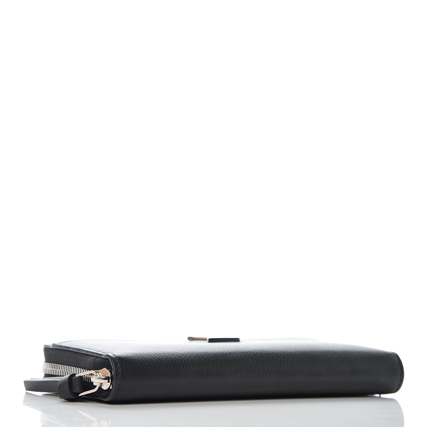 Calfskin Zippy Lockme Wallet Black