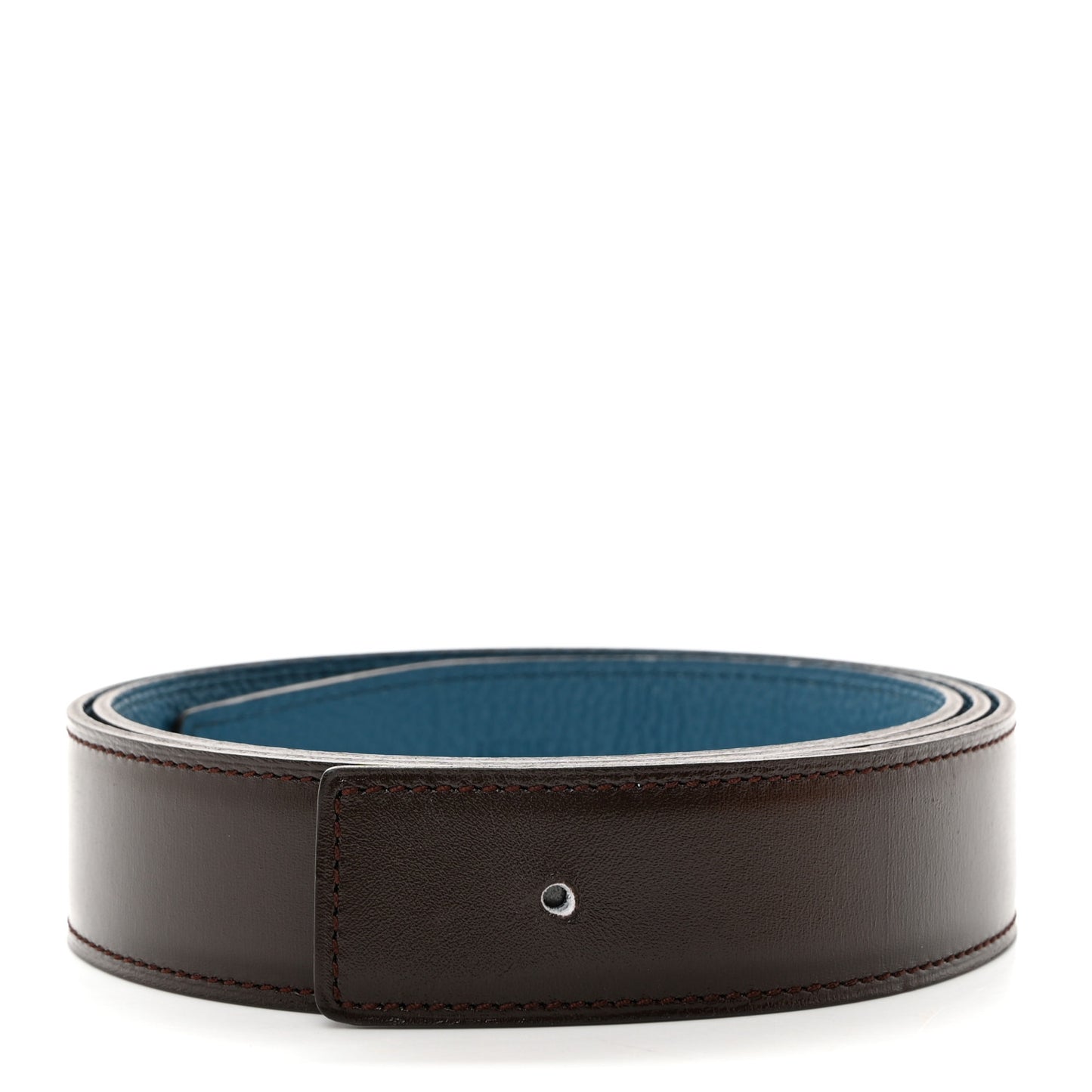 Box Togo 32mm Belt Strap 90 Chocolate Bleu Izmir