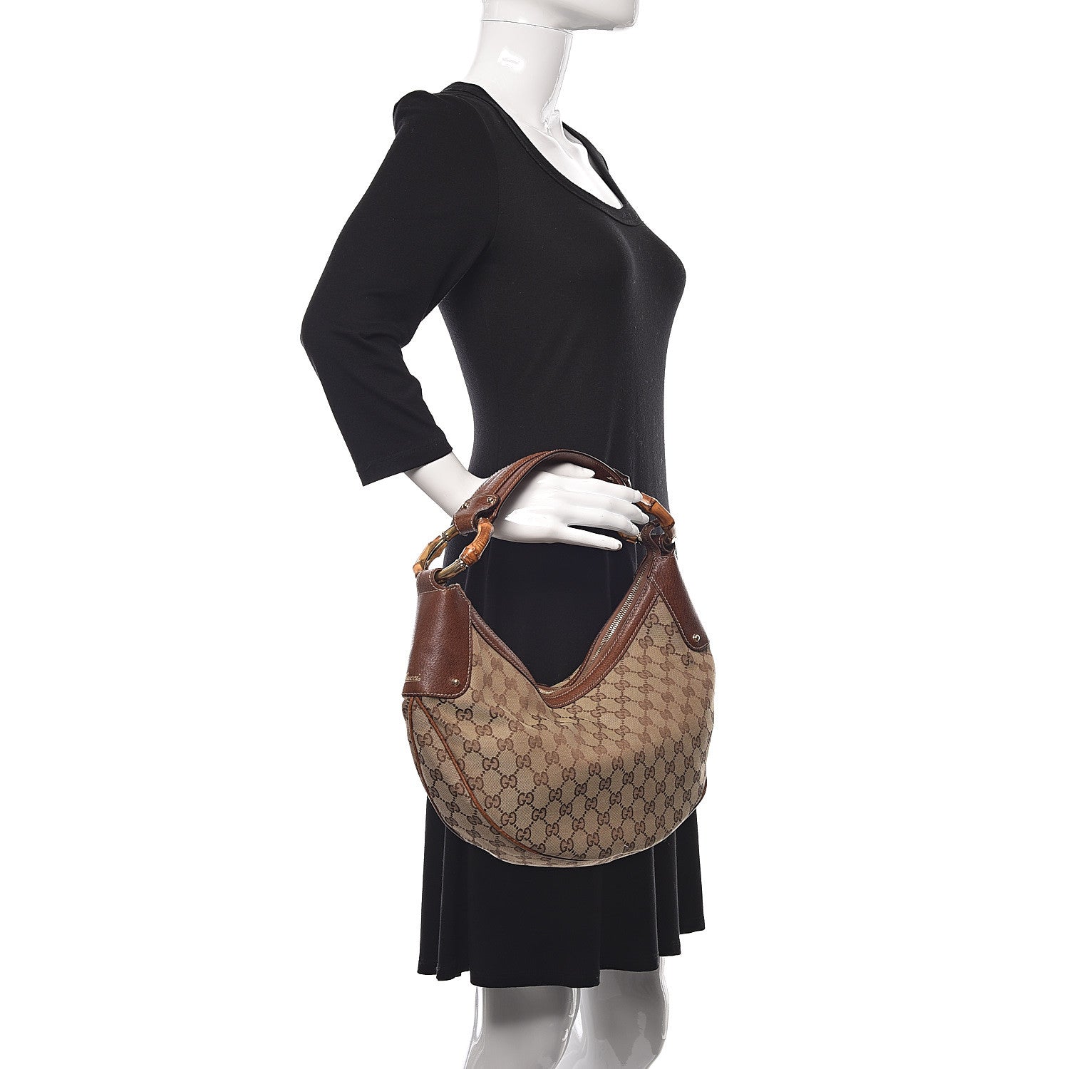 Gucci Monogram Bamboo Ring Hobo Brown 2 of 10