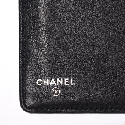 Chanel Calfskin Diamond Stitched Yen Wallet Black 6 of 14