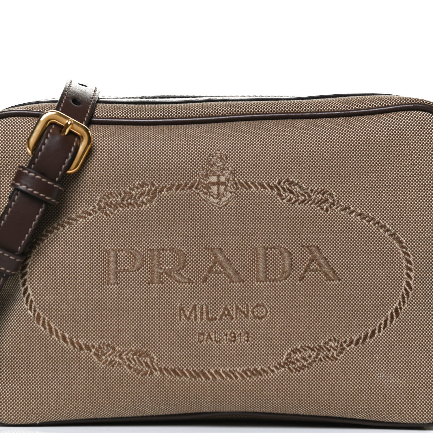 Prada Jacquard Logo Camera Bag Corda Bruciato 7 of 11