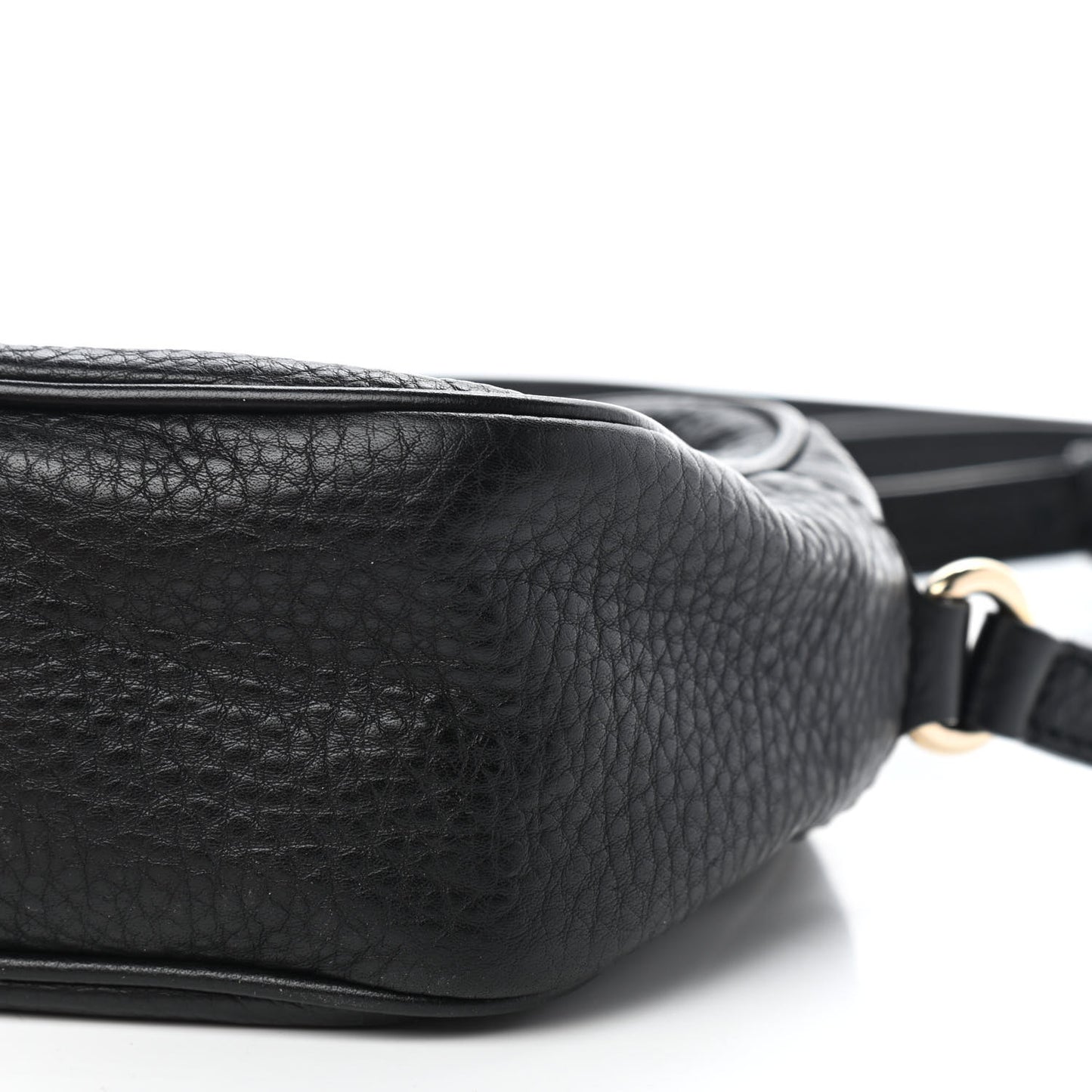 Pebbled Calfskin Small Soho Disco Bag Black