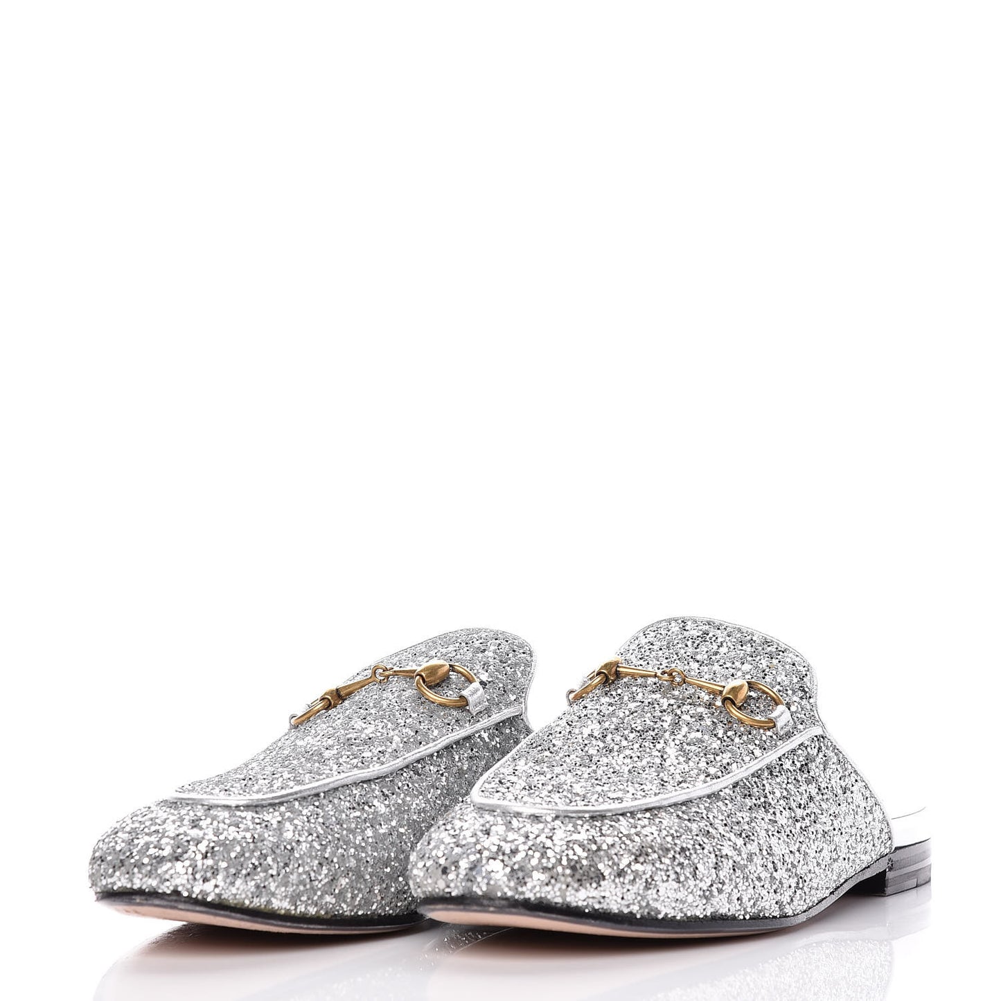 Glitter Womens Princetown Slippers 38 Silver