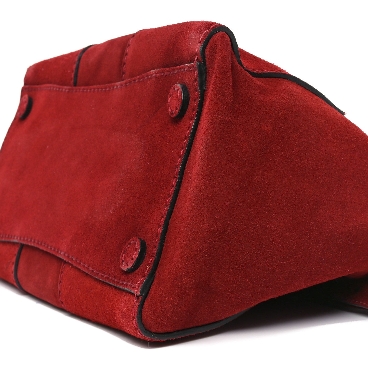 Prada Suede Scamosciato Stitched Small Twin Pocket Tote Porpora 9 of 9