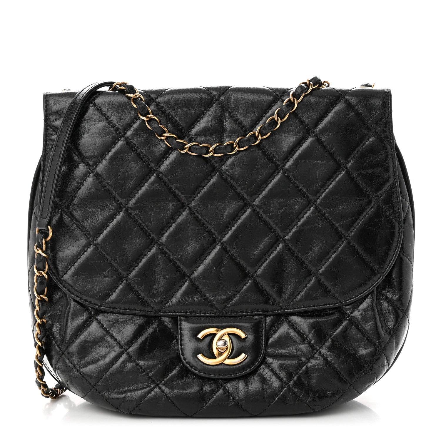 Chanel Glazed Calfskin Quilted Medium Bubble CC Flap Black 1 of 11