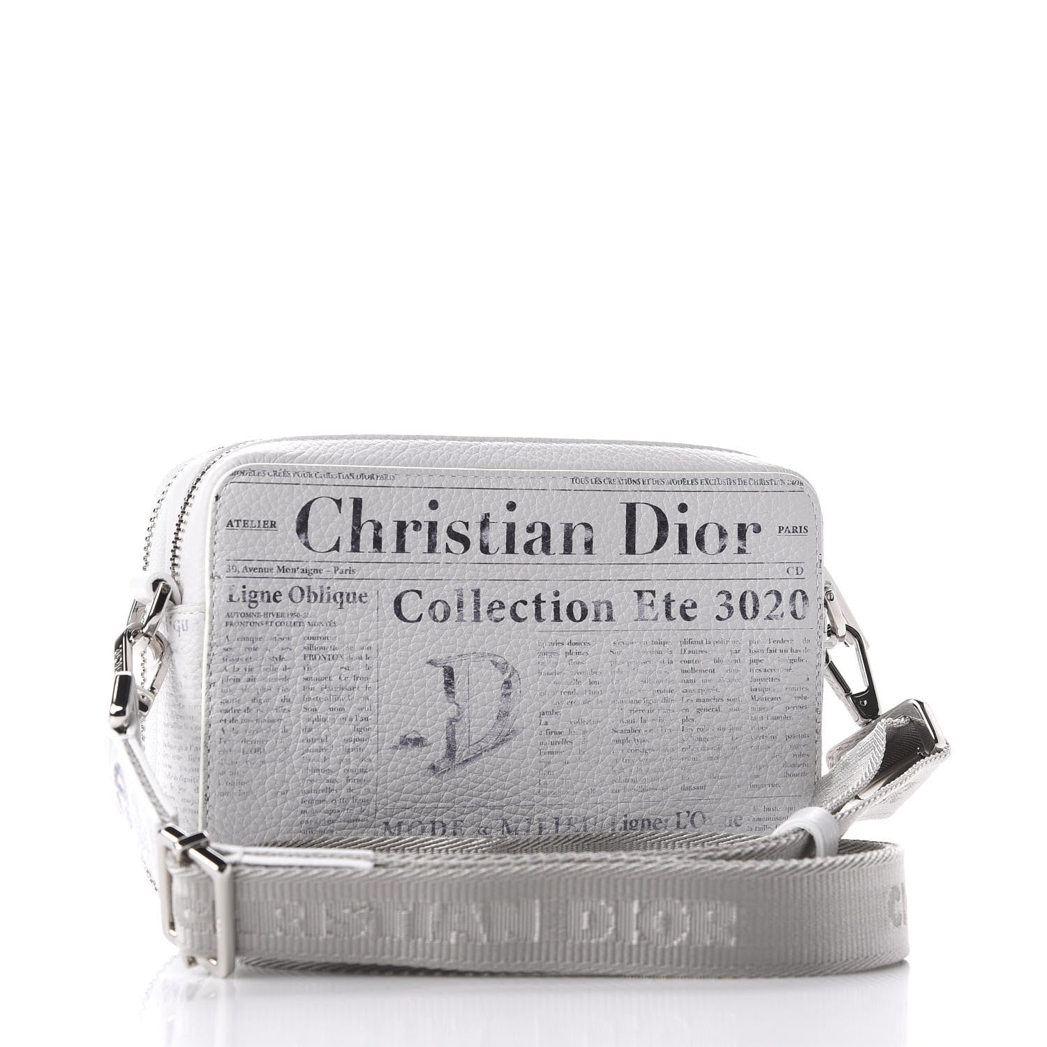 Christian Dior X DANIEL ARSHAM Grained Calfskin Newspaper Messenger White 3 of 11