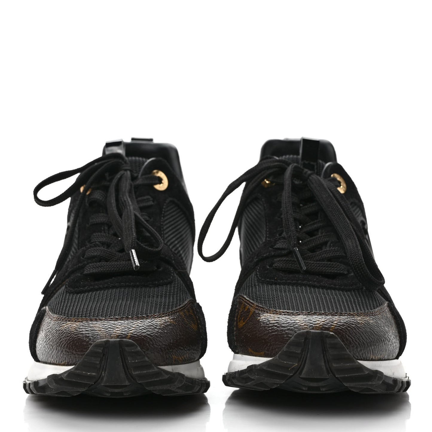 Suede Monogram Run Away Sneakers 37.5 Black