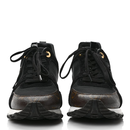 Louis Vuitton Suede Monogram Run Away Sneakers 37.5 Black 2 of 9