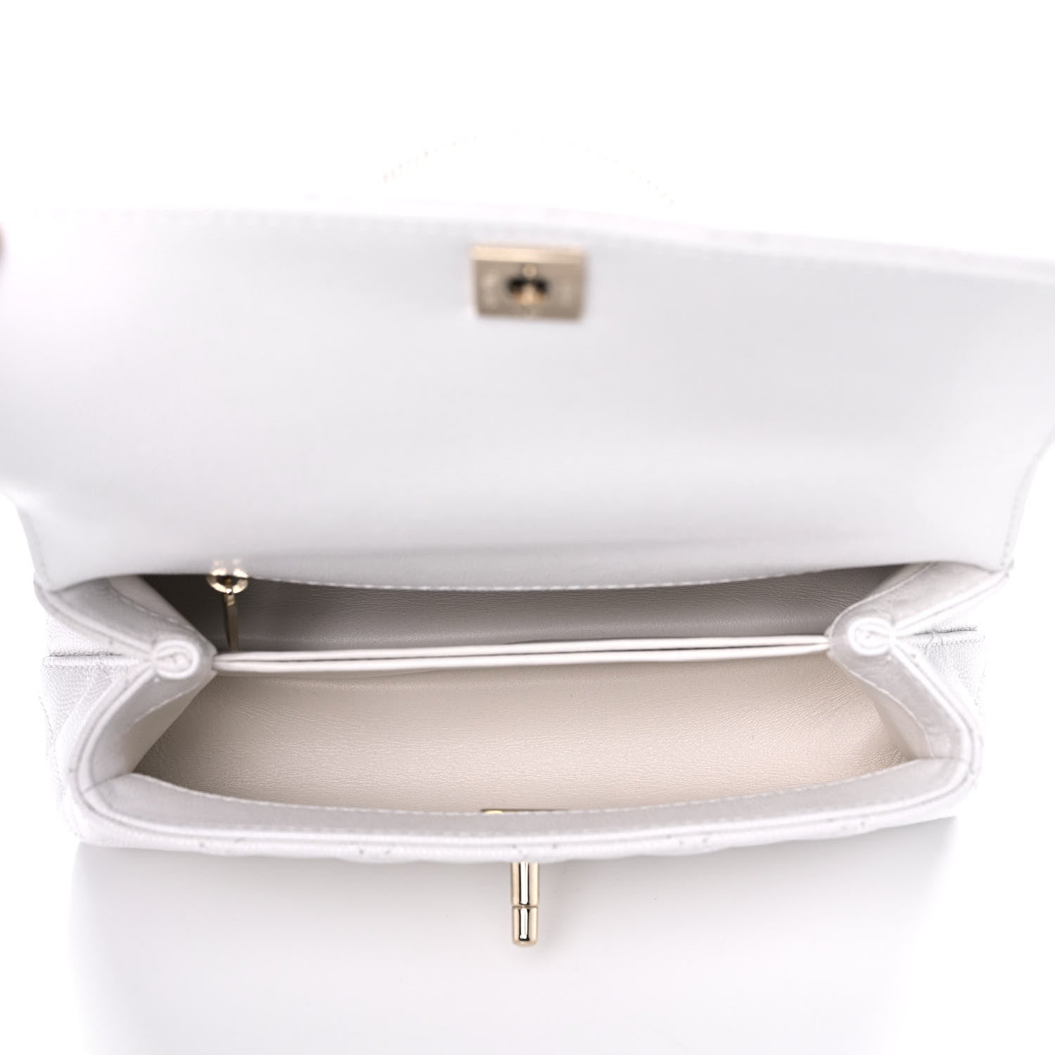 Chanel Caviar Quilted Mini Coco Handle Flap White 6 of 12