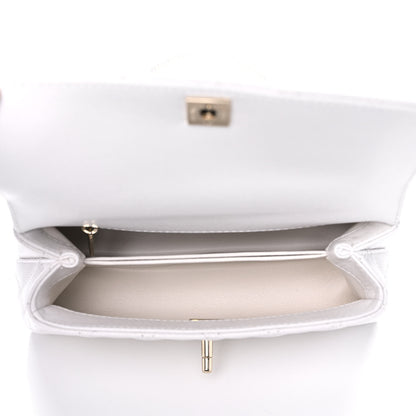 Chanel Caviar Quilted Mini Coco Handle Flap White 6 of 12