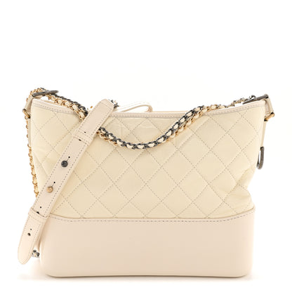 Chanel Aged Calfskin Quilted Medium Gabrielle Hobo White 1 of 11