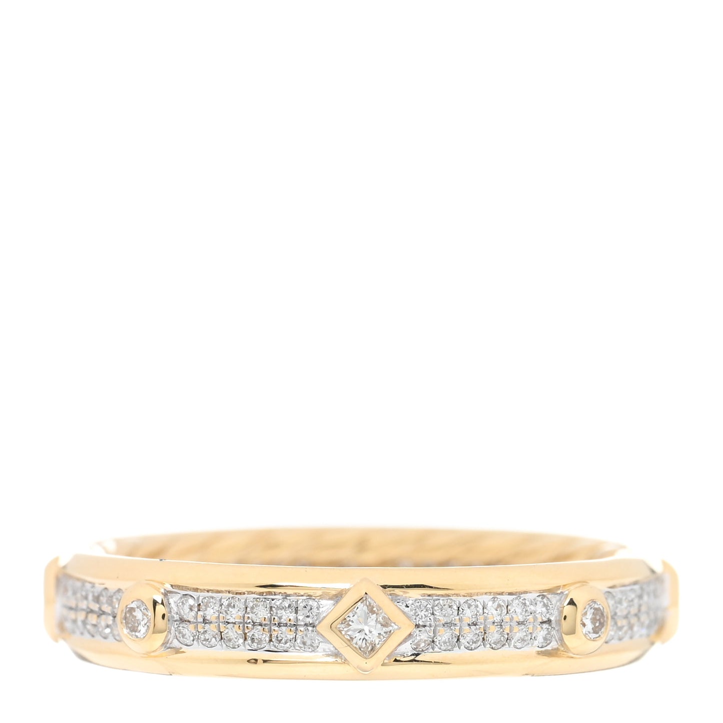 18K Yellow Gold Diamond Modern Renaissance Pave Ring 57 8