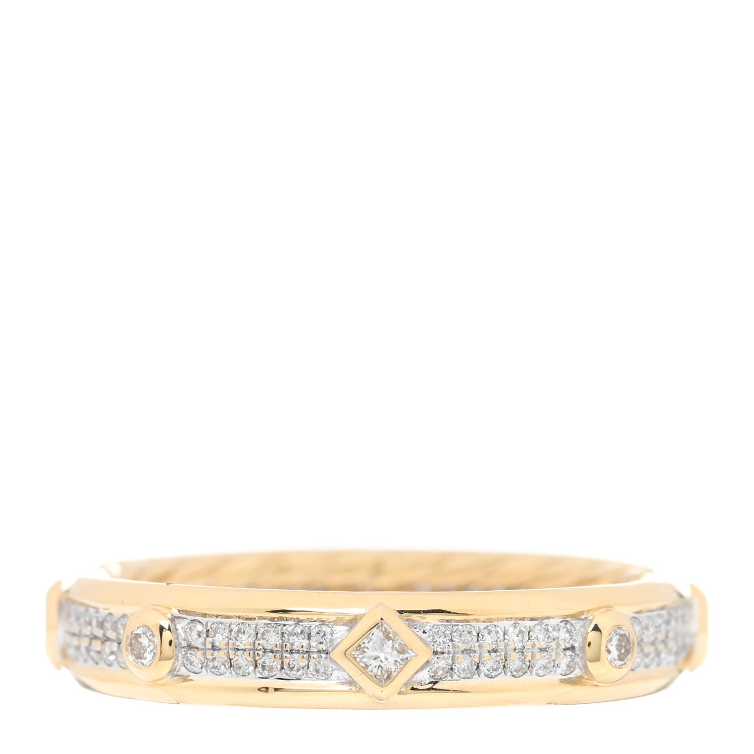 David Yurman 18K Yellow Gold Diamond Modern Renaissance Pave Ring 57 8 1 of 4