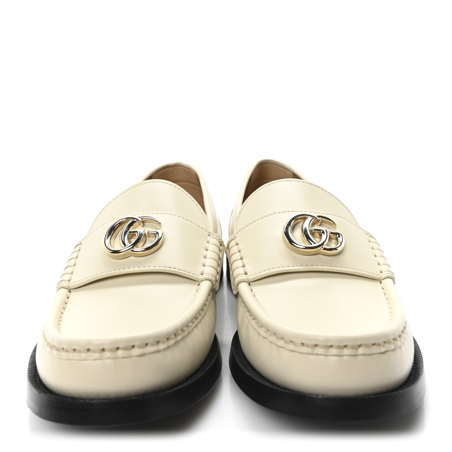 Gucci Millennial Ribot Womens Interlocking G Moccasin Loafers 37 New Ivoire 3 of 10