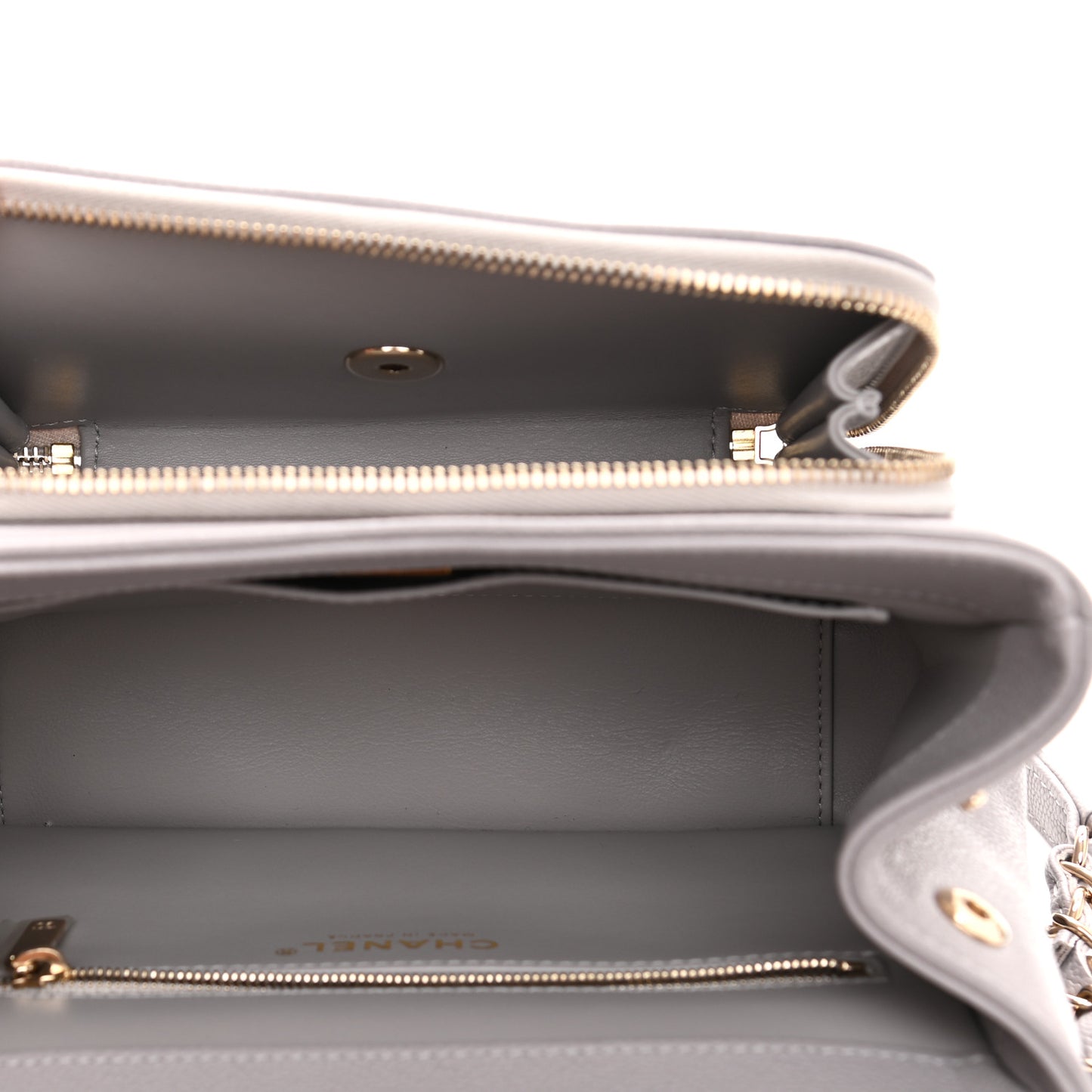Caviar Quilted Medium Business Affinity Flap Grey