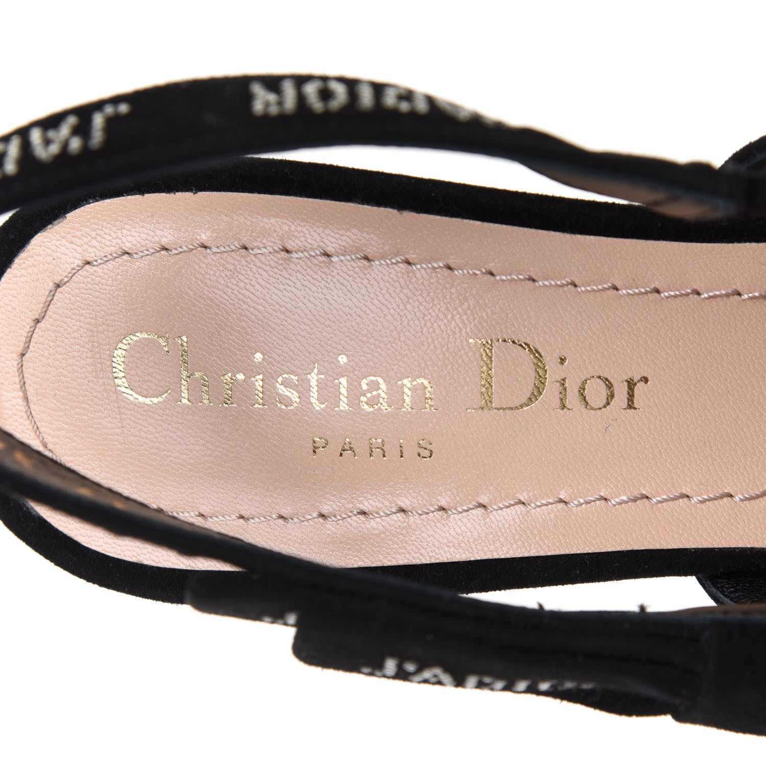 Christian Dior Mesh Plumetis Crystal Suede J'Adior Slingback 65mm Pumps 36 Nude Black 8 of 10