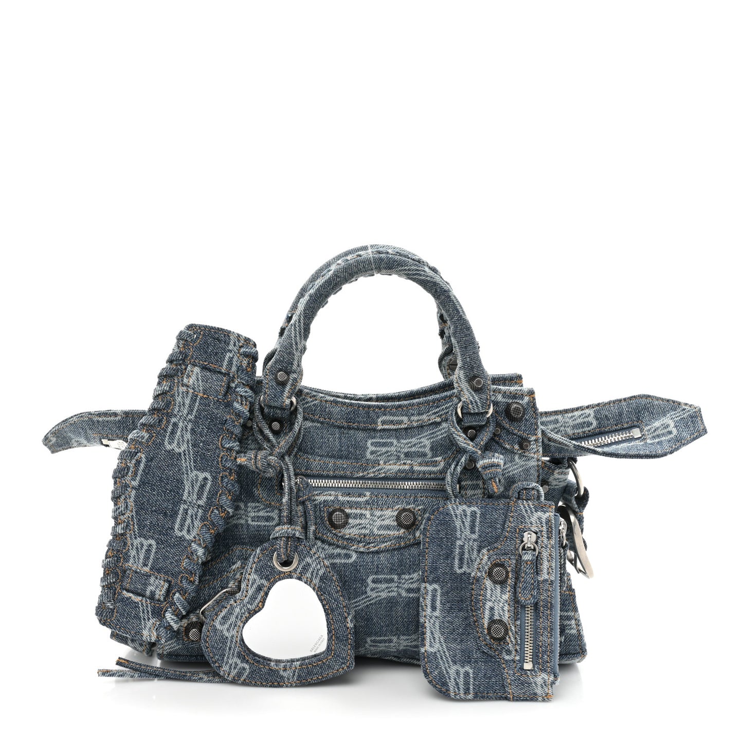 Denim BB Monogram Neo Cagole Handbag XS Blue