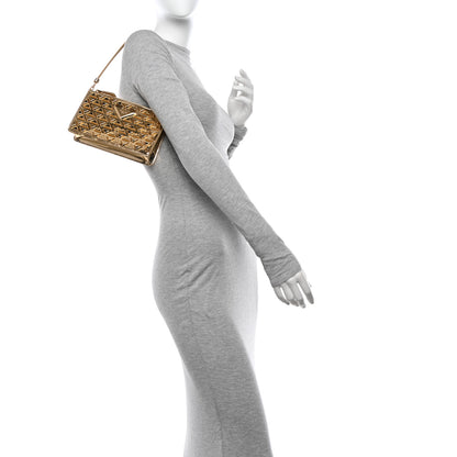 Prada Metallic Vitello Studded Mini Bag Platino 2 of 12